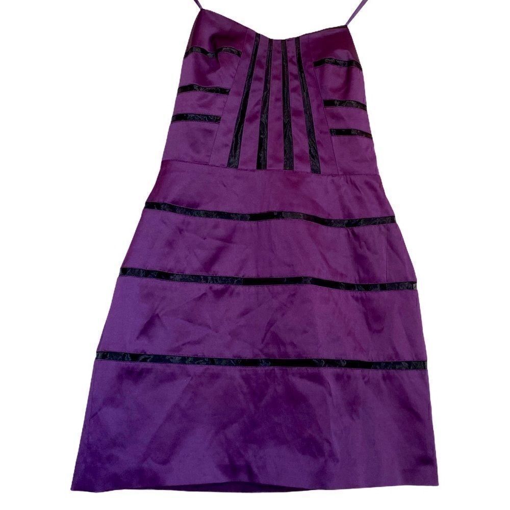 BCBGENERATION Strapless Purple Black Mini Dress 6